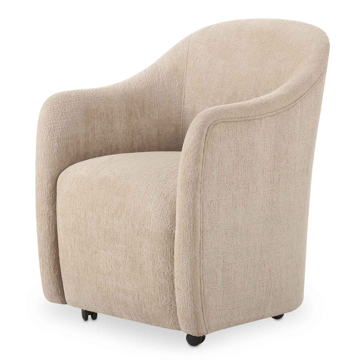Drava Beige Rolling Dining Chair