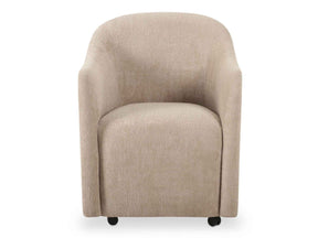 Drava Beige Rolling Dining Chair