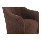 Drava Dark Brown Rolling Dining Chair by MOES at Eve Furniture