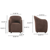Drava Dark Brown Rolling Dining Chair by Moe's Home at Eve Furniture