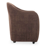 Drava Dark Brown Rolling Dining Chair by Moe's Home at Eve Furniture