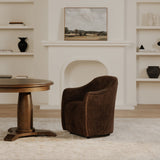 Drava Dark Brown Rolling Dining Chair by Moe's Home at Eve Furniture