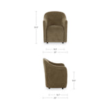 Drava Green Rolling Dining Chair by MOES at Eve Furniture