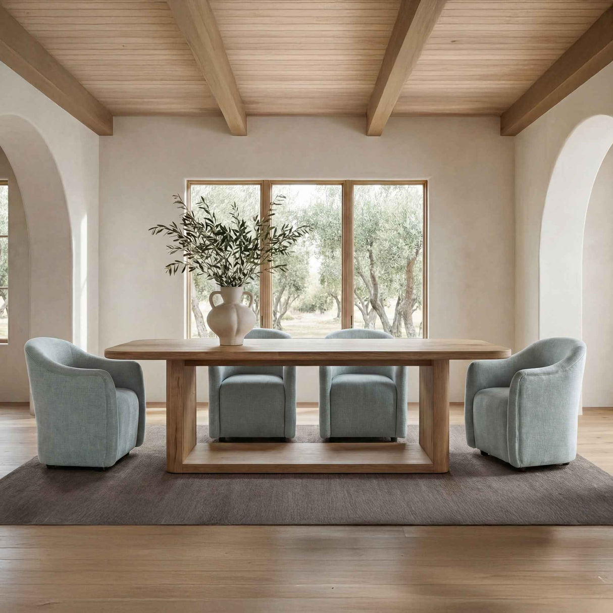 Drava Green Rolling Dining Chair by Moe's Home at Eve Furniture