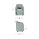 Drava Light Blue Rolling Dining Chair by MOES at Eve Furniture