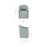 Drava Light Blue Rolling Dining Chair