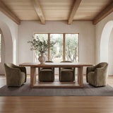 Drava Light Blue Rolling Dining Chair