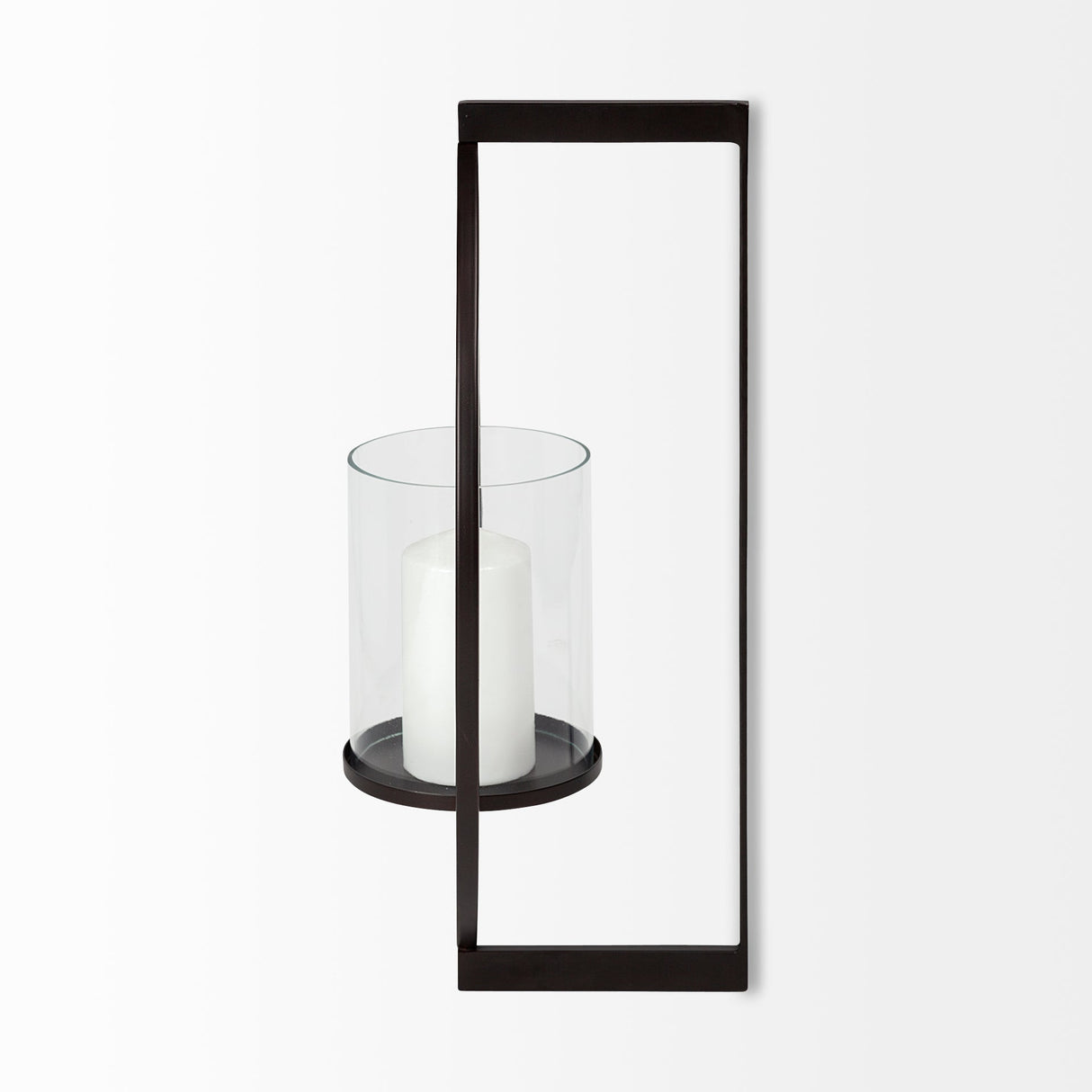 Drax 22"H Black Metal Wall Candle Holder by Mercana at Eve Furniture