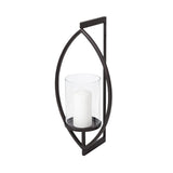 Drax 22"H Black Metal Wall Candle Holder by Mercana at Eve Furniture