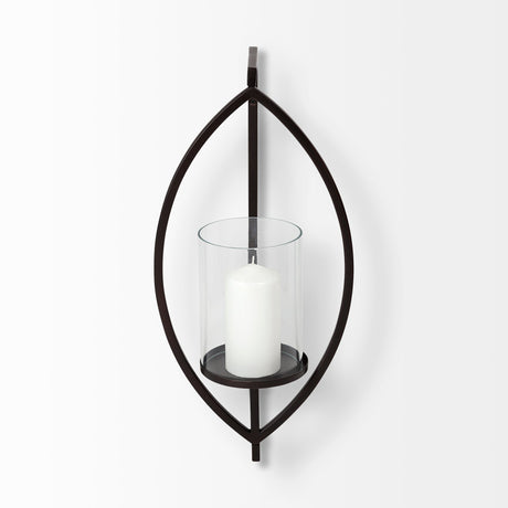 Drax Black Metal Wall Candle Holder by Mercana at Eve Furniture