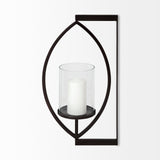 Drax Black Metal Wall Candle Holder by Mercana at Eve Furniture