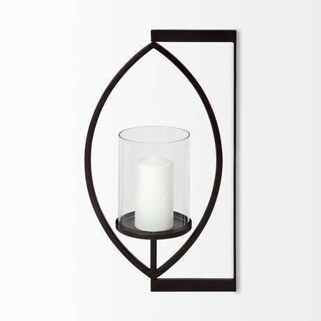 Drax Black Metal Wall Candle Holder by Mercana at Eve Furniture