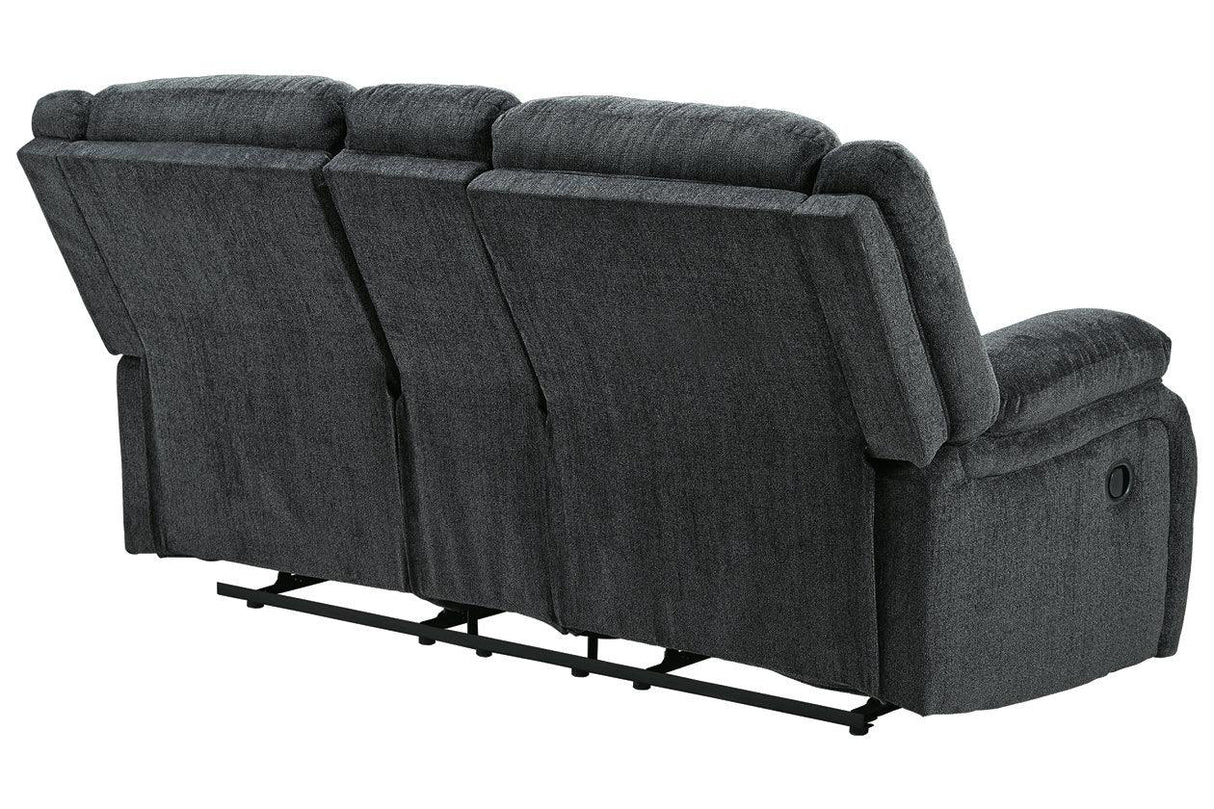 Draycoll Slate Manual Reclining Loveseat with Console by Ashley at Eve Furniture