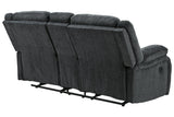 Draycoll Slate Manual Reclining Loveseat with Console by Ashley at Eve Furniture