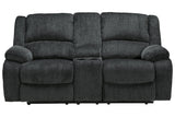 Draycoll Slate Manual Reclining Loveseat with Console by Ashley at Eve Furniture