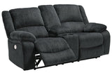 Draycoll Slate Power Reclining Loveseat with Console by Ashley at Eve Furniture