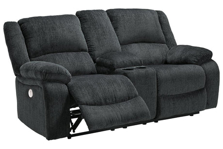 Draycoll Slate Power Reclining Loveseat with Console by Ashley at Eve Furniture