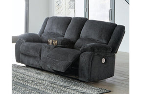 Draycoll Slate Power Reclining Loveseat with Console by Ashley at Eve Furniture