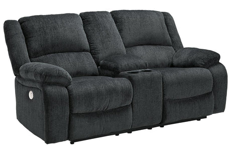 Draycoll Slate Power Reclining Loveseat with Console by Ashley at Eve Furniture