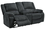 Draycoll Slate Manual Reclining Loveseat with Console by Ashley at Eve Furniture