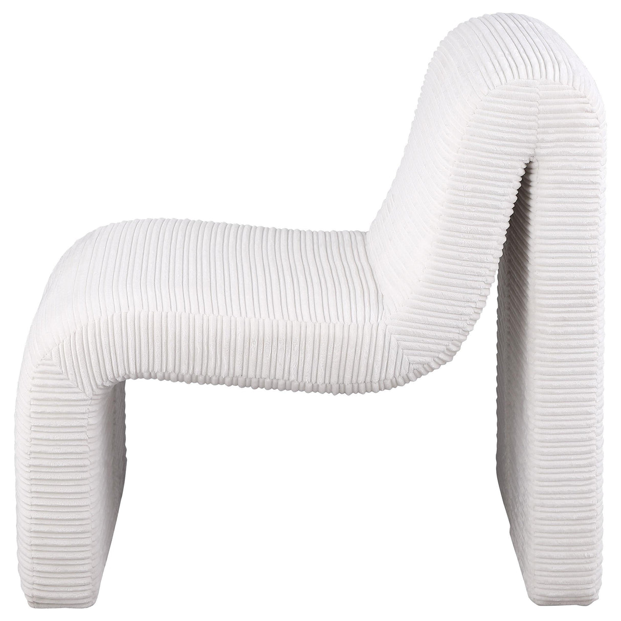 Drayton Ivory Upholstered Curved Armless Accent Chair by Coaster at Eve Furniture
