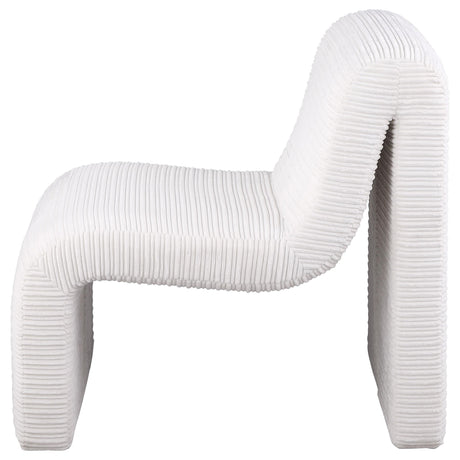 Drayton Ivory Upholstered Curved Armless Accent Chair by Coaster at Eve Furniture