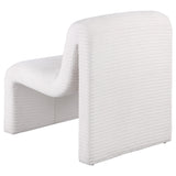 Drayton Ivory Upholstered Curved Armless Accent Chair by Coaster at Eve Furniture