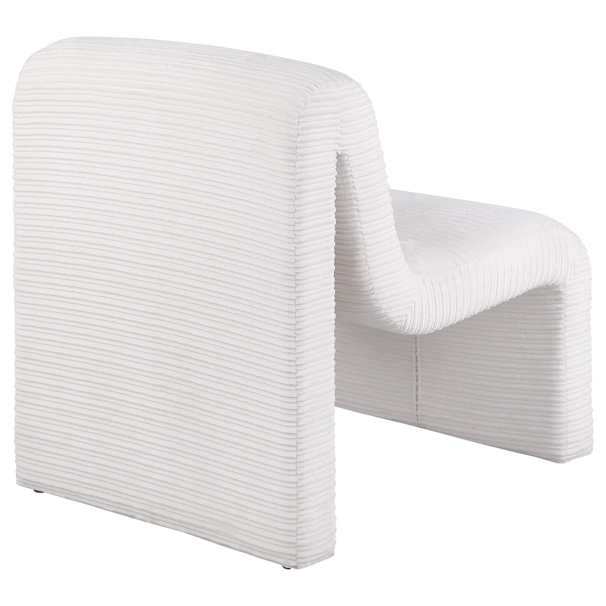 Drayton Ivory Upholstered Curved Armless Accent Chair by Coaster at Eve Furniture