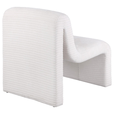 Drayton Ivory Upholstered Curved Armless Accent Chair by Coaster at Eve Furniture