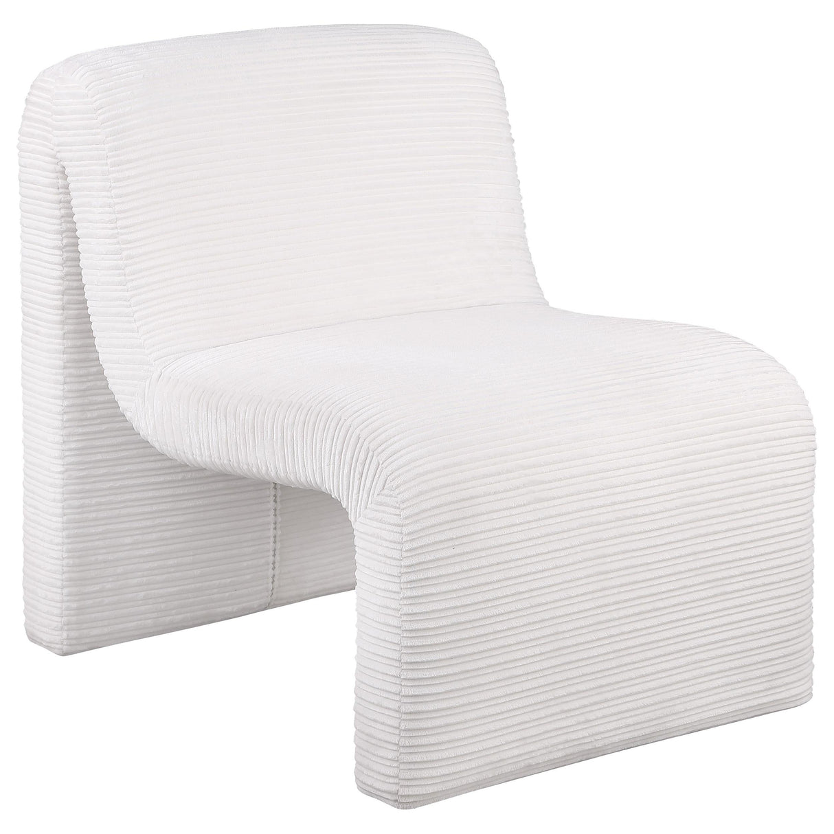 Drayton Ivory Upholstered Curved Armless Accent Chair