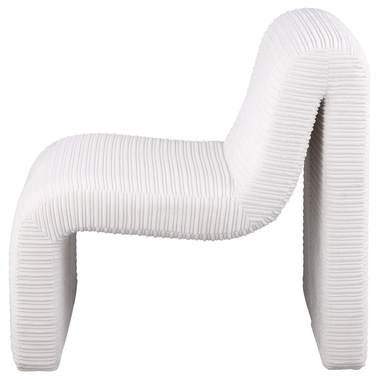 Drayton Ivory Upholstered Curved Armless Accent Chair