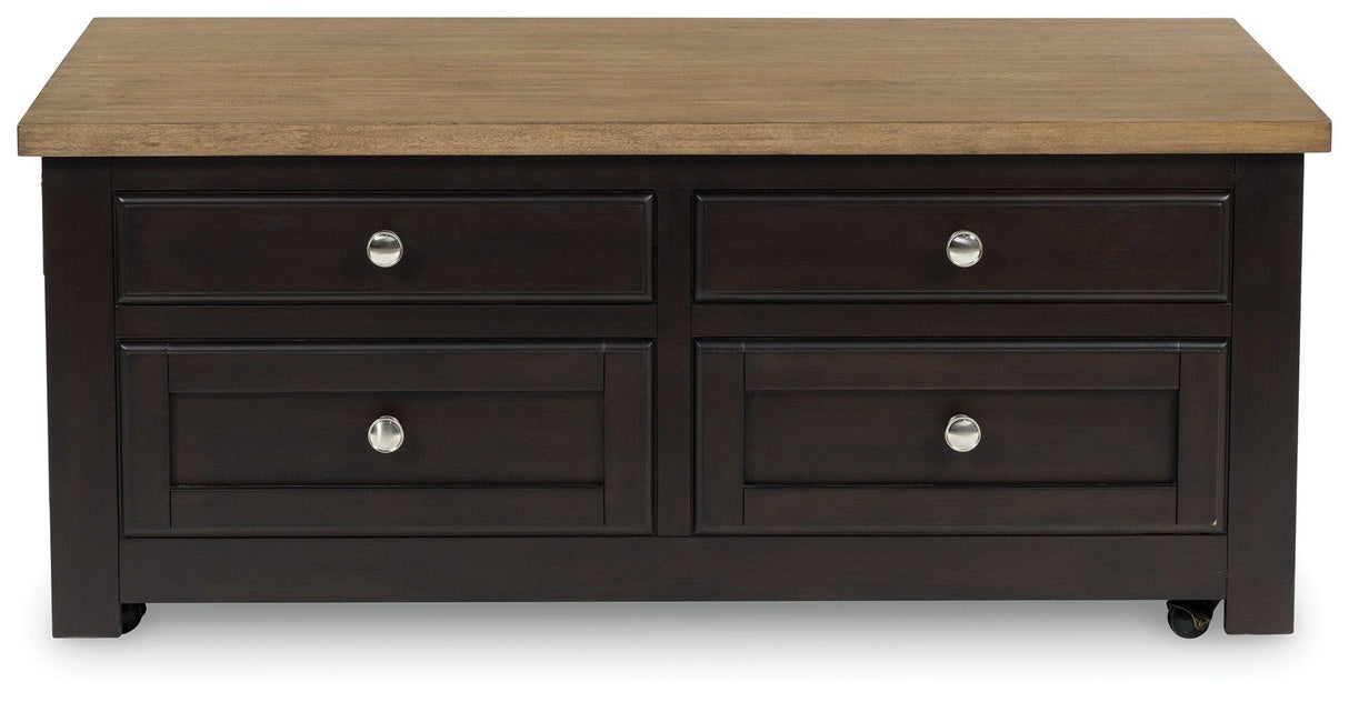 Drazmine Brown Lift-Top Coffee Table by Ashley at Eve Furniture