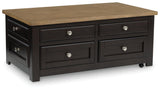 Drazmine Brown Lift-Top Coffee Table by Ashley at Eve Furniture