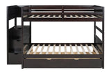 Dream Espresso Full/Full Bunk Bed w/Twin Trundle & Staircase Storage by Happy Homes at Eve Furniture