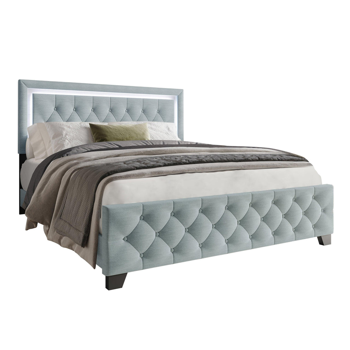 Dream Haven Sky Blue King Platform Bed by Happy Homes at Eve Furniture