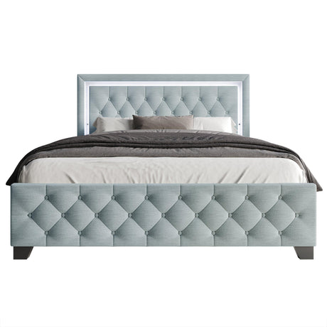 Dream Haven Sky Blue Twin Platform Bed by Happy Homes at Eve Furniture