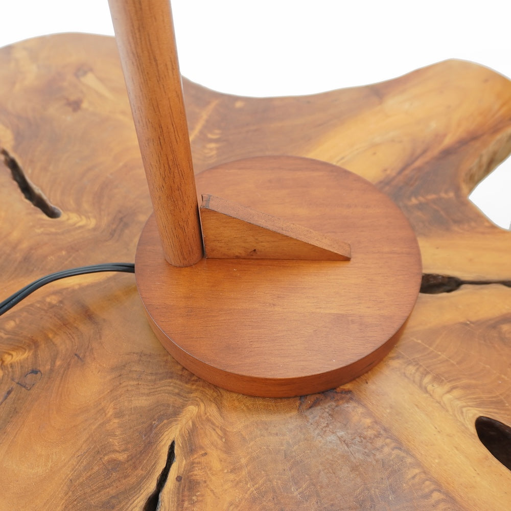 Dreamlight Table Lamp, Brown Solid Wood Base with Elegant Cone Linen Shade by Ashcroft Furniture at Eve Furniture