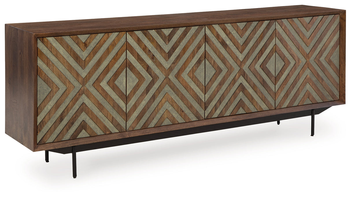 Dreggan Brown/Gold Finish Accent Cabinet