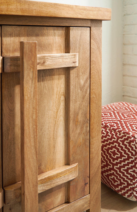 Dresor Natural Accent Cabinet by Ashley at Eve Furniture