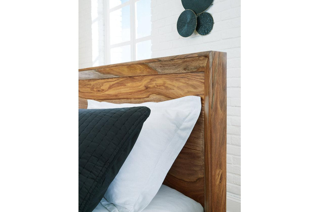 Dressonni Brown California King Panel Bed by Ashley at Eve Furniture