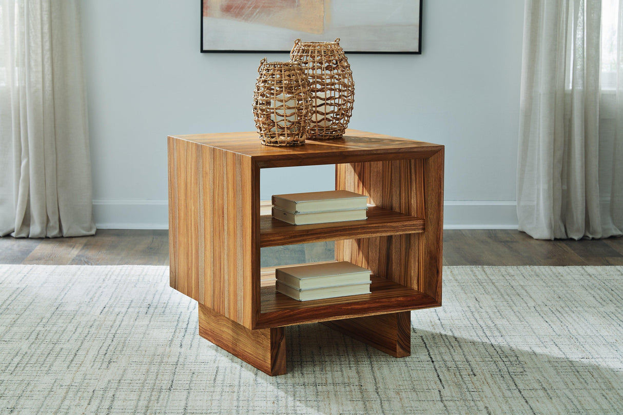 Dressonni Brown End Table by Ashley at Eve Furniture