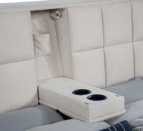 Dreux Cream Upholstered California King Panel Platform Bed by Coaster at Eve Furniture