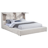 Dreux Cream Upholstered California King Panel Platform Bed by Coaster at Eve Furniture