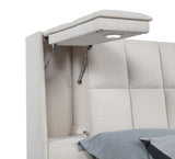 Dreux Cream Upholstered Queen Panel Platform Bed by Coaster at Eve Furniture