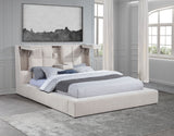 Dreux Cream Upholstered Queen Panel Platform Bed by Coaster at Eve Furniture