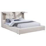 Dreux Cream Upholstered Queen Panel Platform Bed by Coaster at Eve Furniture