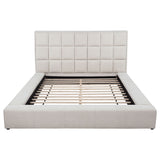 Dreux Cream Upholstered Queen Panel Platform Bed by Coaster at Eve Furniture