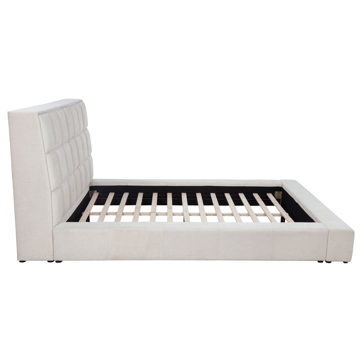 Dreux Cream Upholstered Queen Panel Platform Bed by Coaster at Eve Furniture
