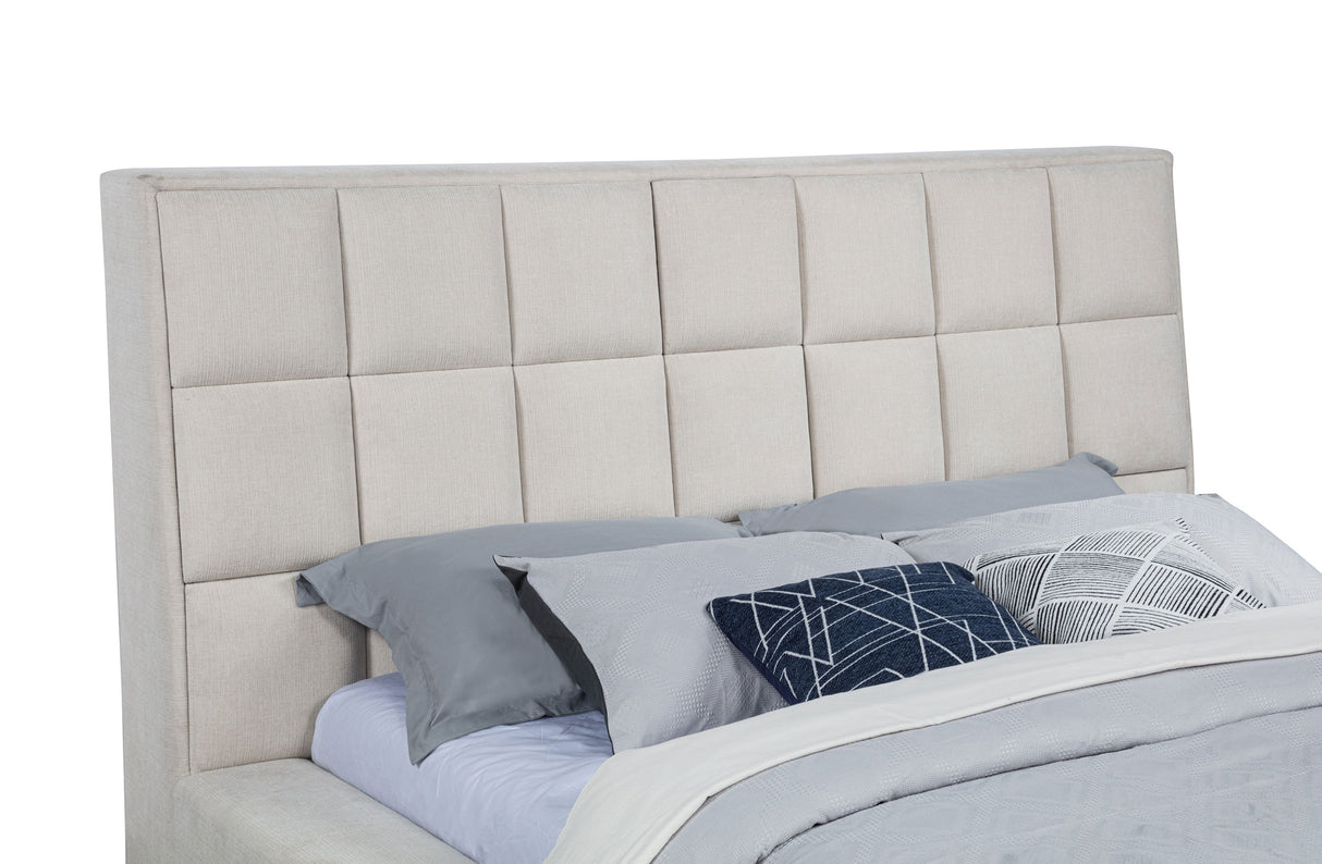 Dreux Cream Upholstered Queen Panel Platform Bed by Coaster at Eve Furniture