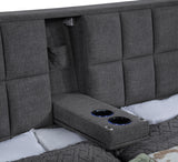 Dreux Gray Upholstered California King Panel Platform Bed by Coaster at Eve Furniture